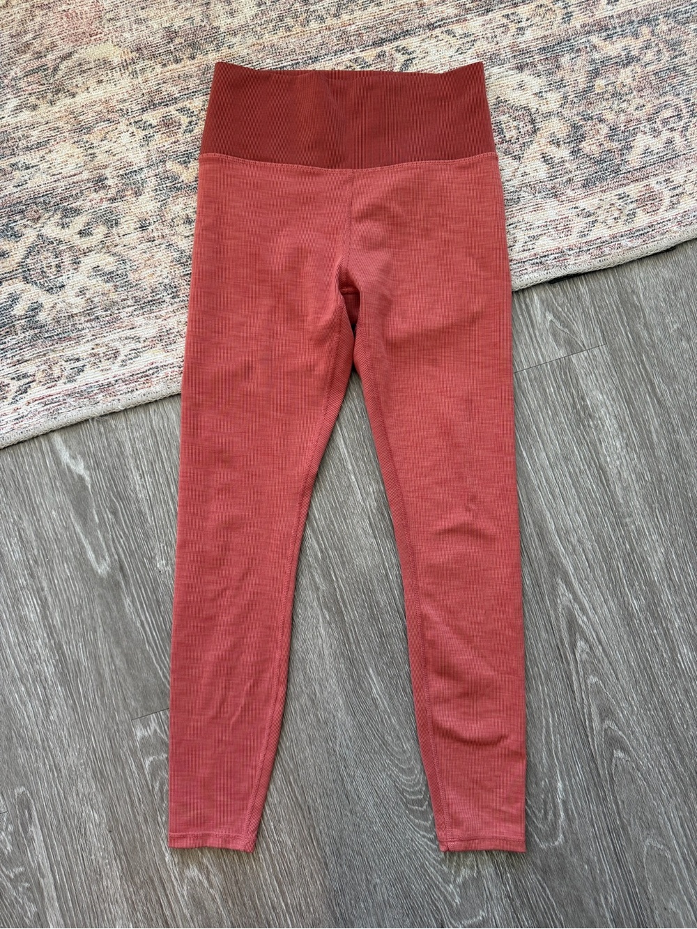 Vuori Rib Studio Legging Terracotta Ribbed High Rise Small